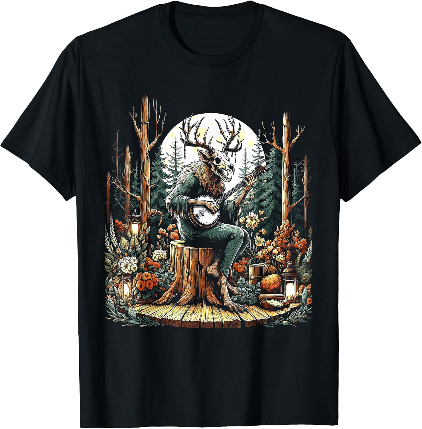 Cottagecore Aesthetic Wendigo Cryptid Camping T-Shirt
