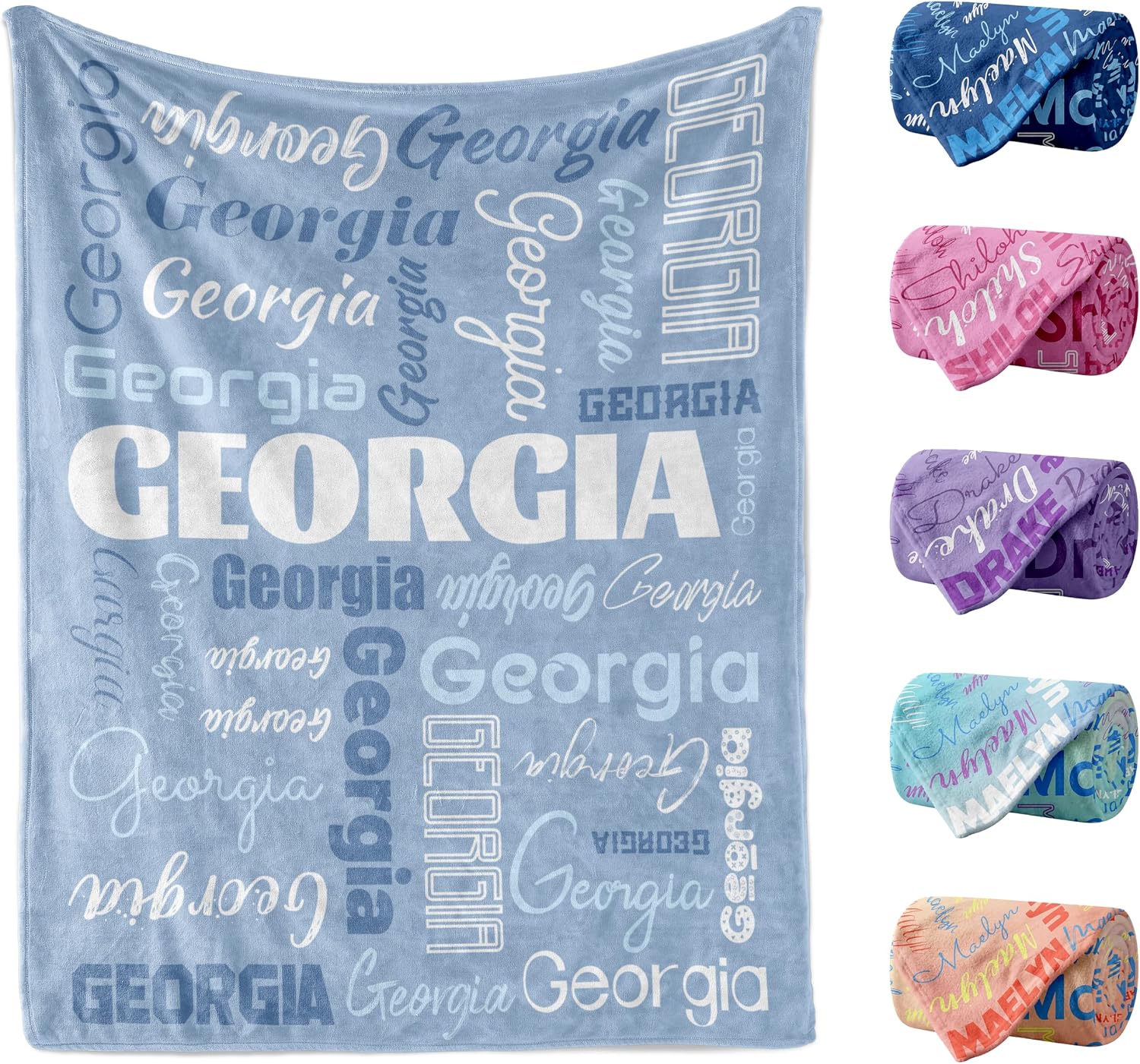 Vsmoedb Custom Baby Blanket Personalized Baby Blanket, Customized Name Blankets for Kids Flannel Throw Blankets for Birthday Christmas Newborn, Made in USA