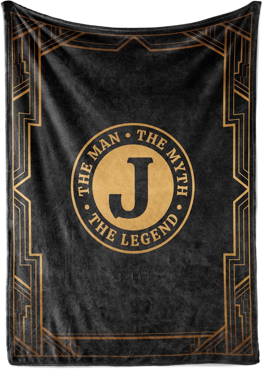 InnoBeta Gifts for Men, Initial Mens Gifts for Him, Birthday Gift Ideas, Mens Blanket, 300gsm Flannel Throw Blanket Gift for Dad, Grandpa, Husband, 50"x 65", J