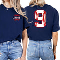 Baseball Shirt Women and Men with Name and Number Custom Baseball Shirt for Mom and Dad Personalized Name and Player Number Tee for Grandma Aunt Multi