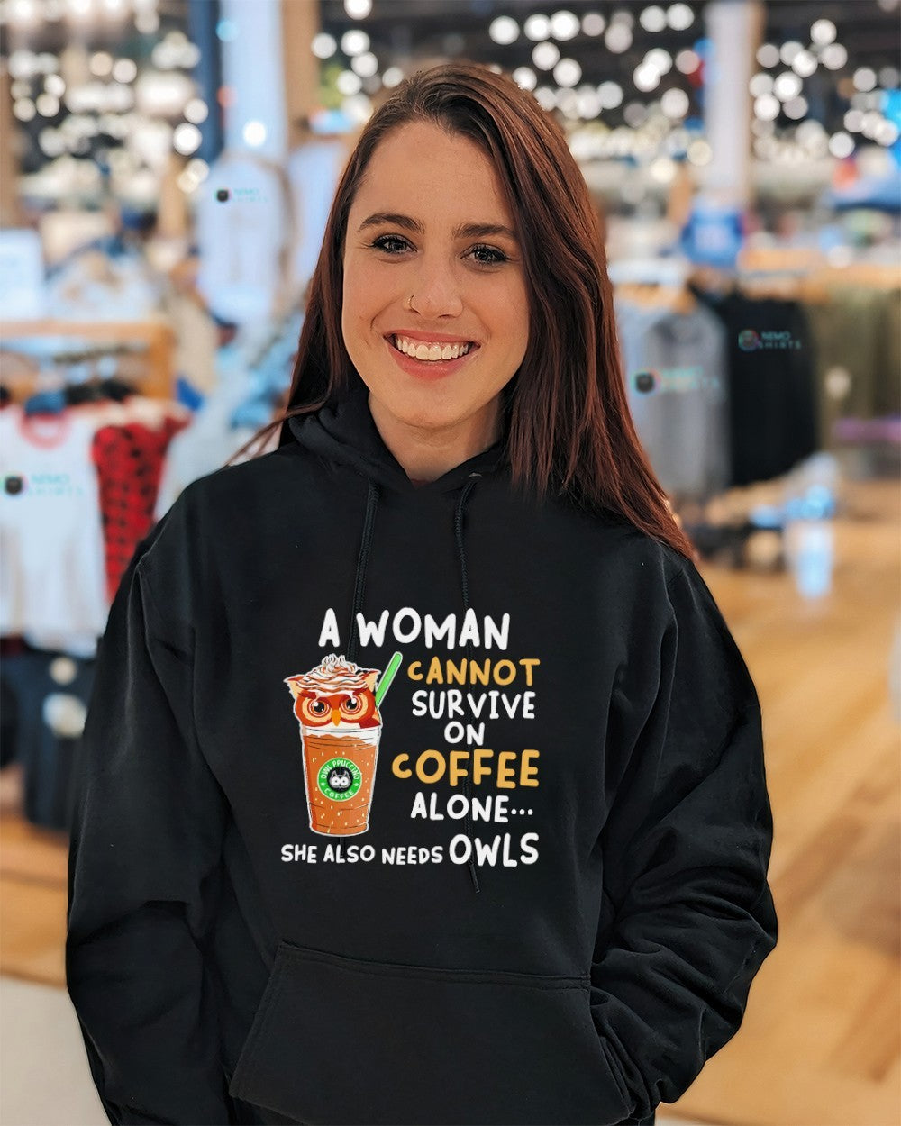A woman cannot survive on coffee alone shirt