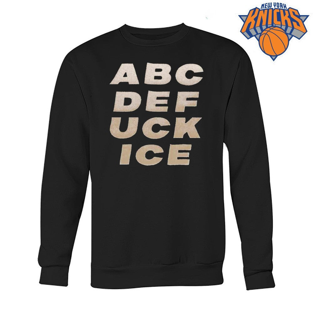 ABCDEFUCKICE Vintage Alphabet Letter Stack Graphic Shirt