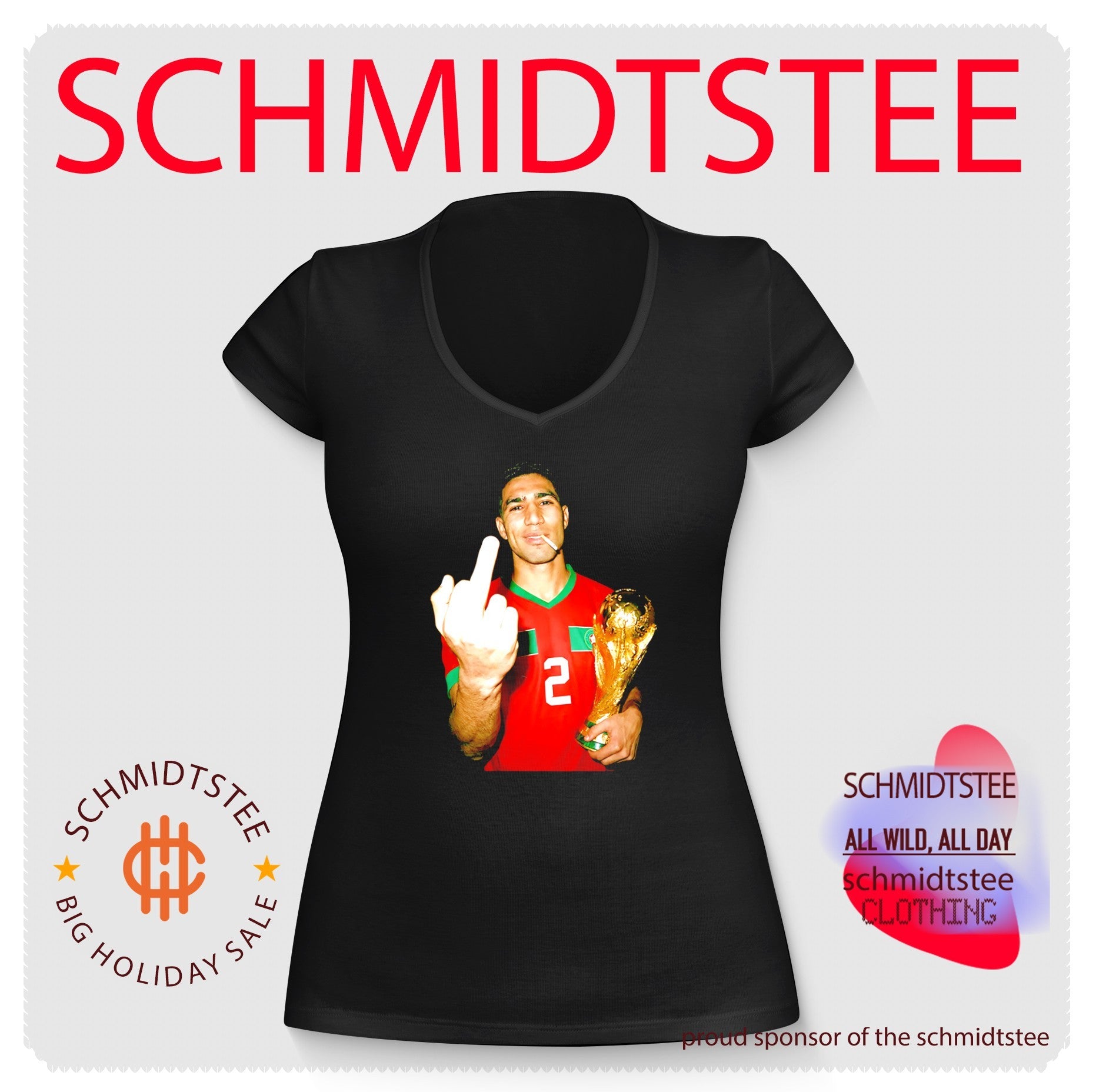 Achraf Hakimi Morocco World Cup middle finger and trophy shirt