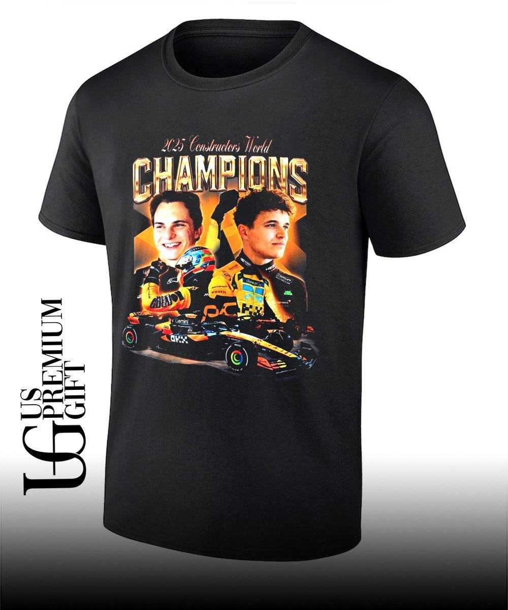 Adele wearing Lando and Oscar Formula 1 Merch 2025 Constructors World Champions shirt