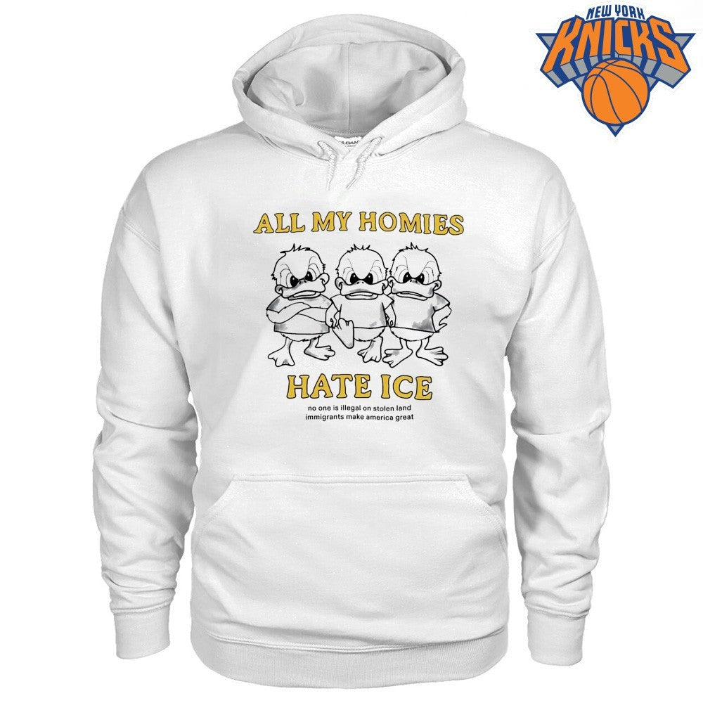 All My Homies Hate ICE No One Is Illegal Pro Immigrant Activism Ducks Cartoon Shirt