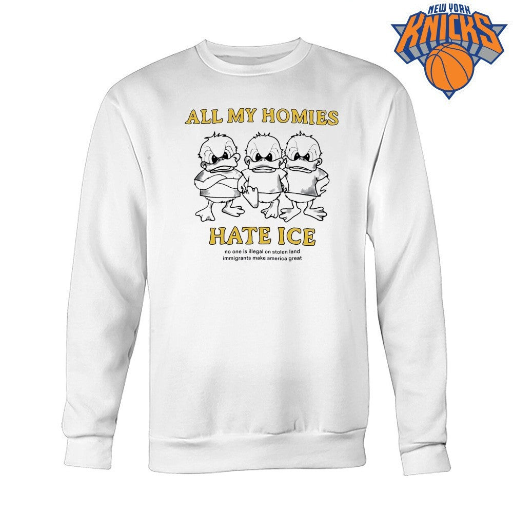 All My Homies Hate ICE No One Is Illegal Pro Immigrant Activism Ducks Cartoon Shirt