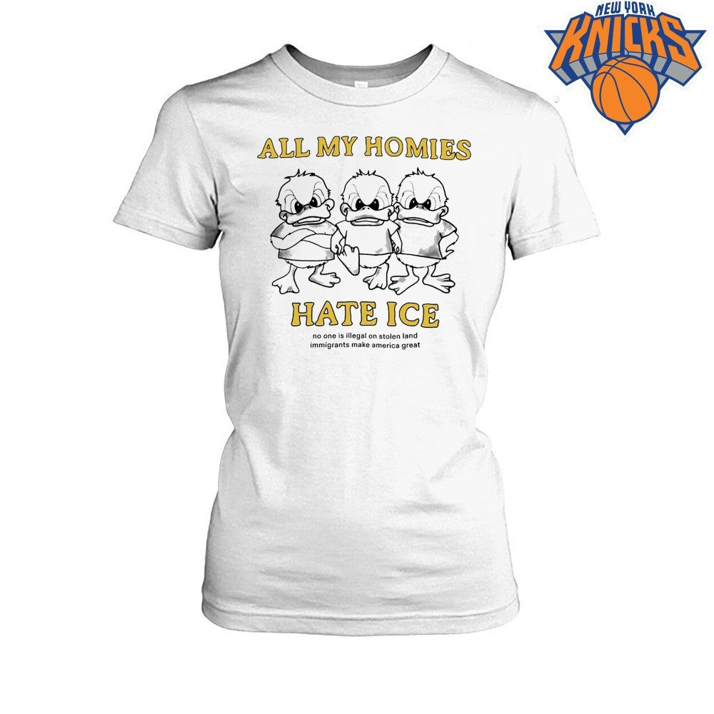 All My Homies Hate ICE No One Is Illegal Pro Immigrant Activism Ducks Cartoon Shirt