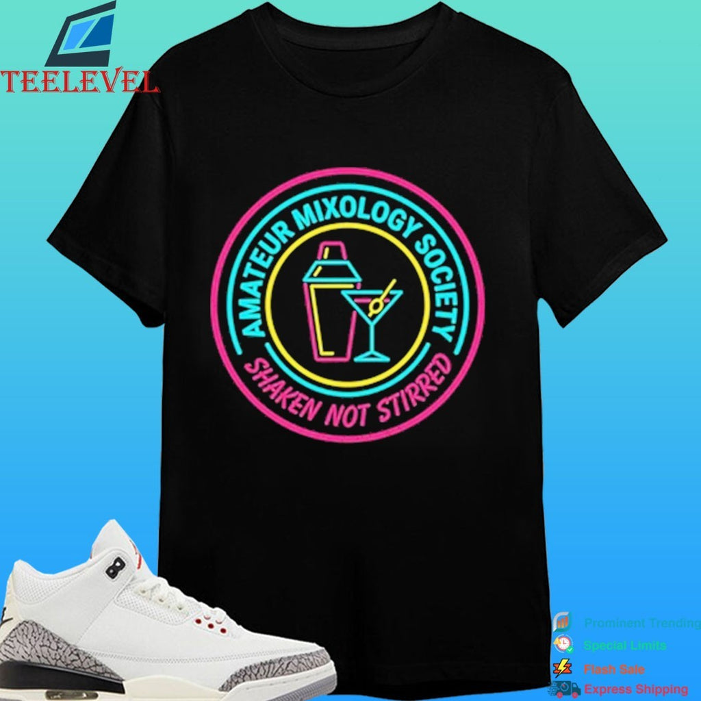 Amateur Mixology Society Shaken Not Stirred Logo Shirt