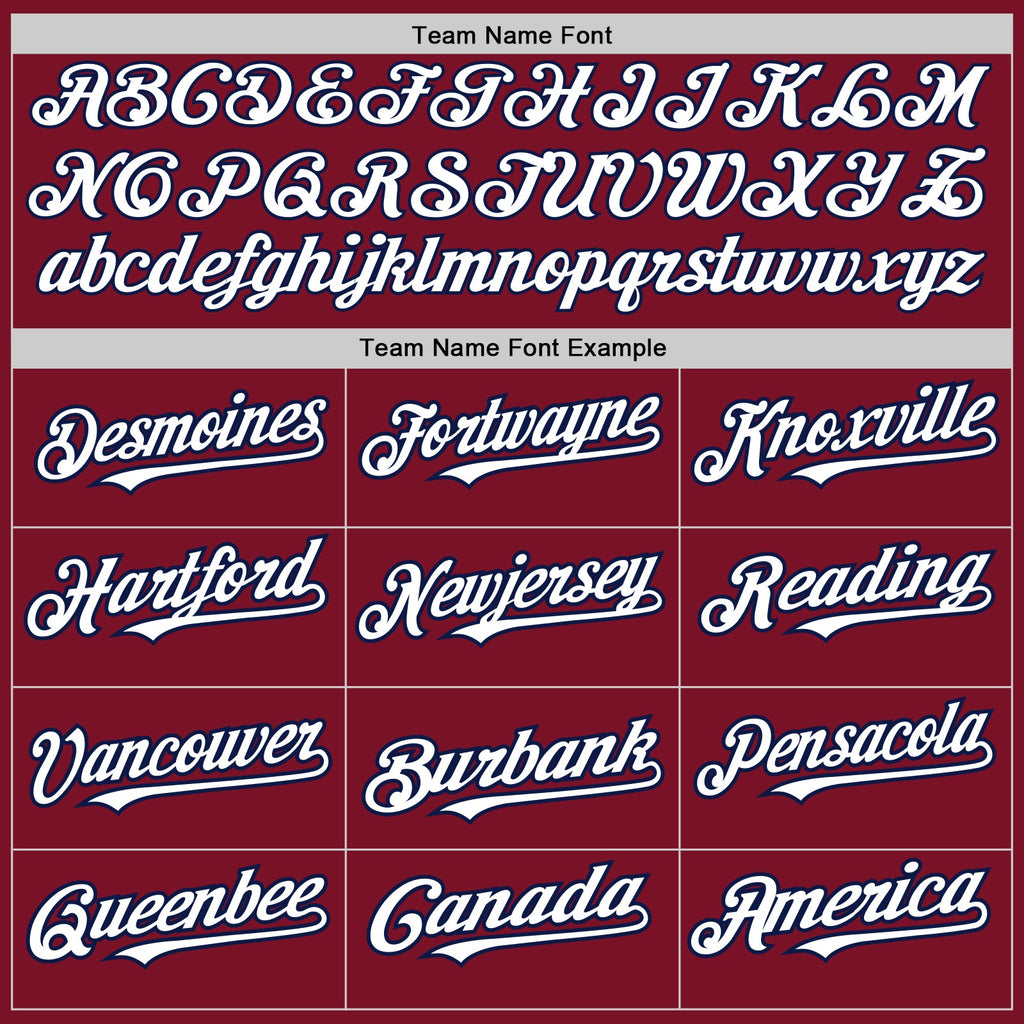 Custom Crimson White-Navy 3 Colors Arm Shapes Authentic Baseball Jersey
