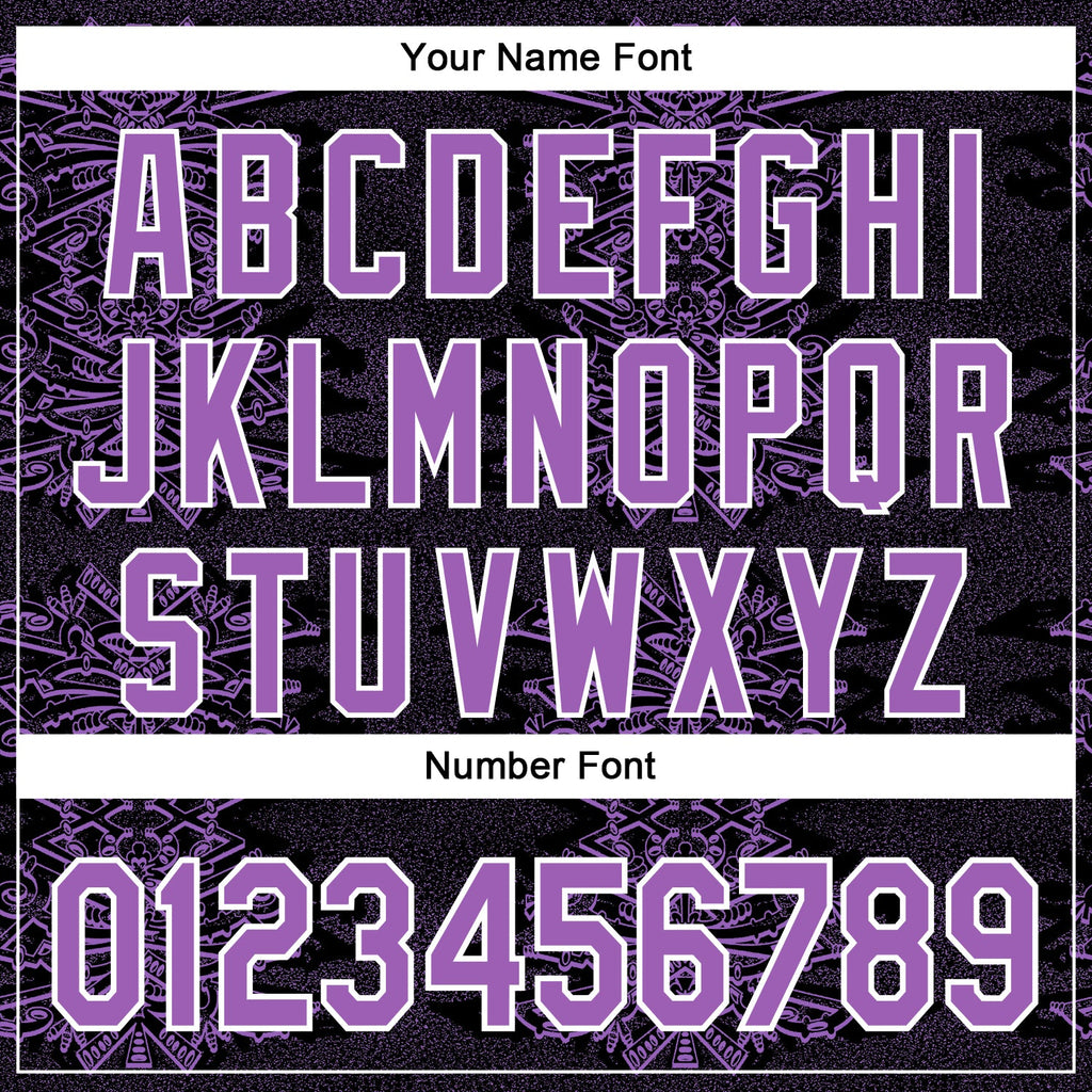 Custom Black Medium Purple-White 3D KYLMAX HUBTUHAN Authentic Baseball Jersey