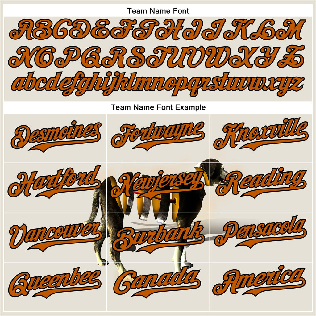 Custom Cream Texas Orange-Black 3D Marcel Caram Drina Authentic Baseball Jersey