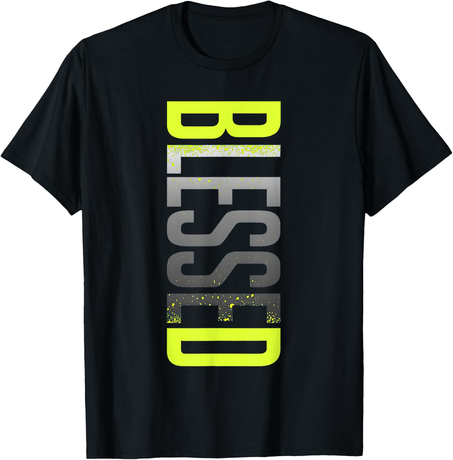 Neon Yellow Black Cool Grey Graphic Match T-Shirt