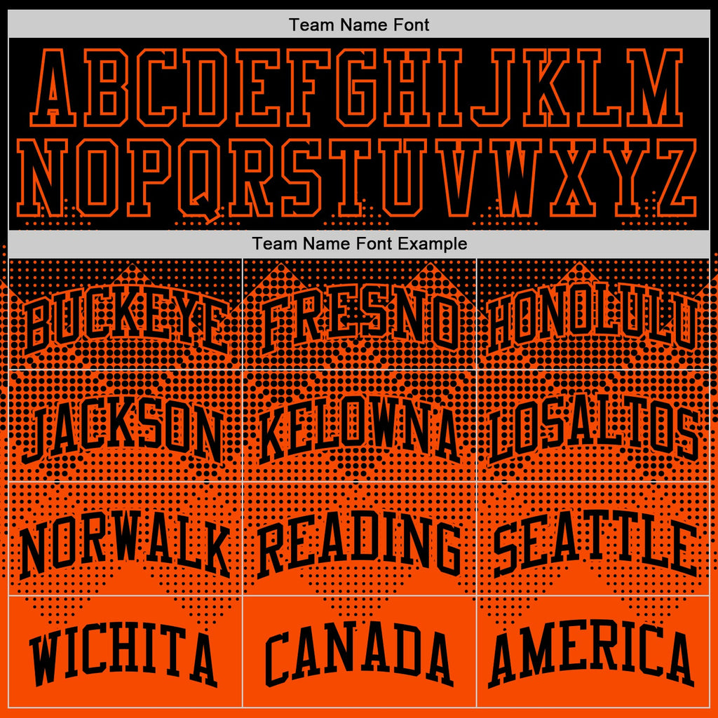 Custom Black Orange Gradient Square Shapes Round Neck Sublimation Basketball Suit Jersey