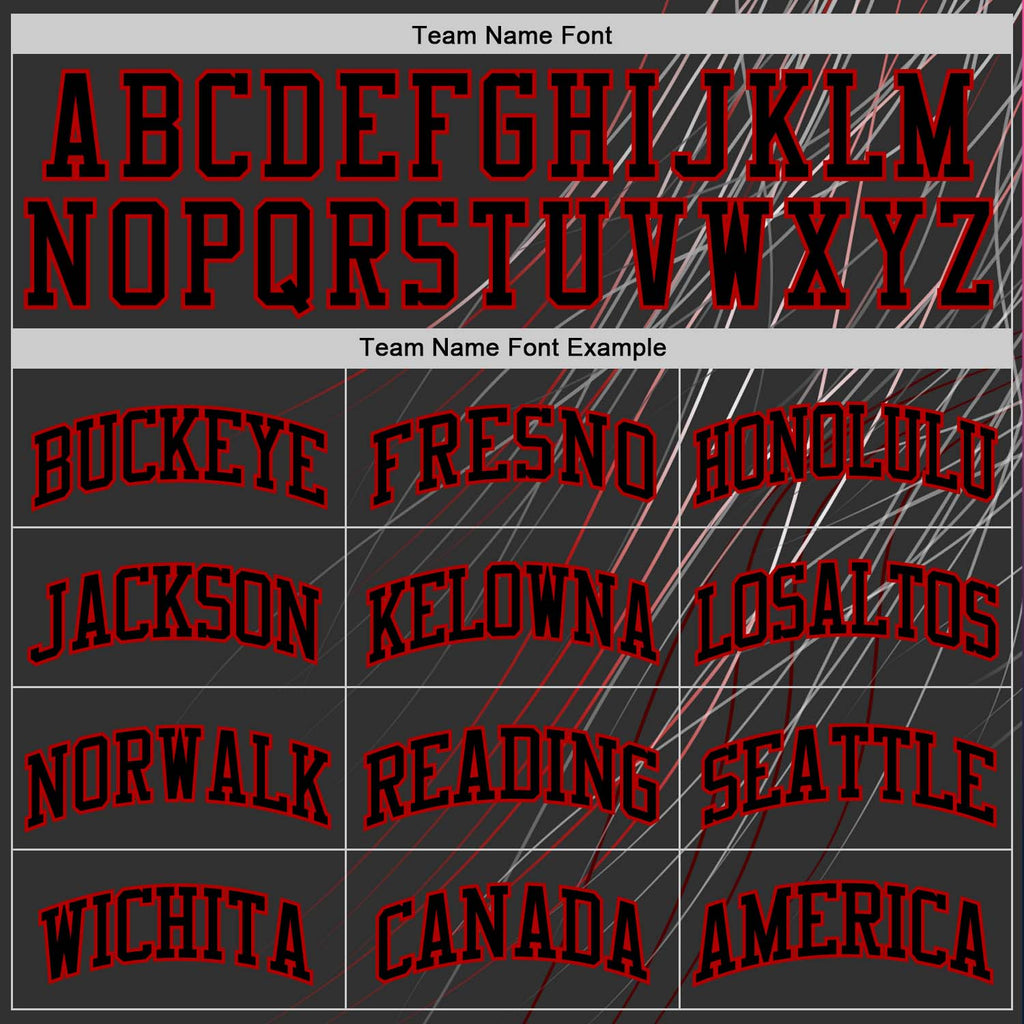 Custom Black Red Line Round Neck Sublimation Basketball Suit Jersey