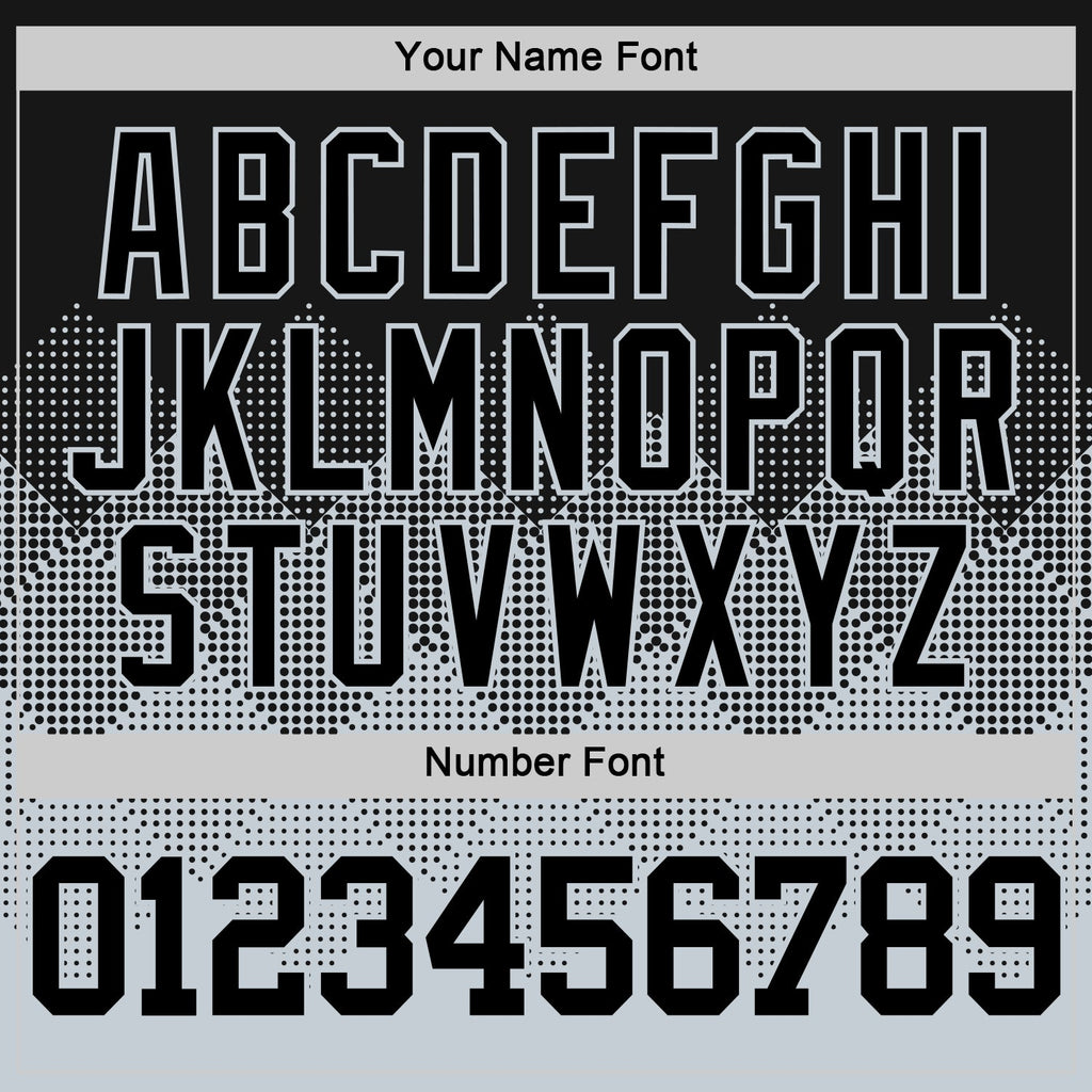 Custom Black Silver Gradient Square Shapes Round Neck Sublimation Basketball Suit Jersey