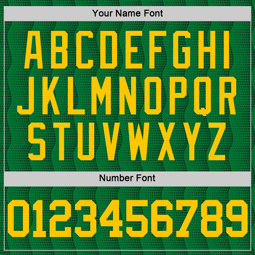 Custom Kelly Green Yellow Geometric Shape Round Neck Sublimation Basketball Suit Jersey