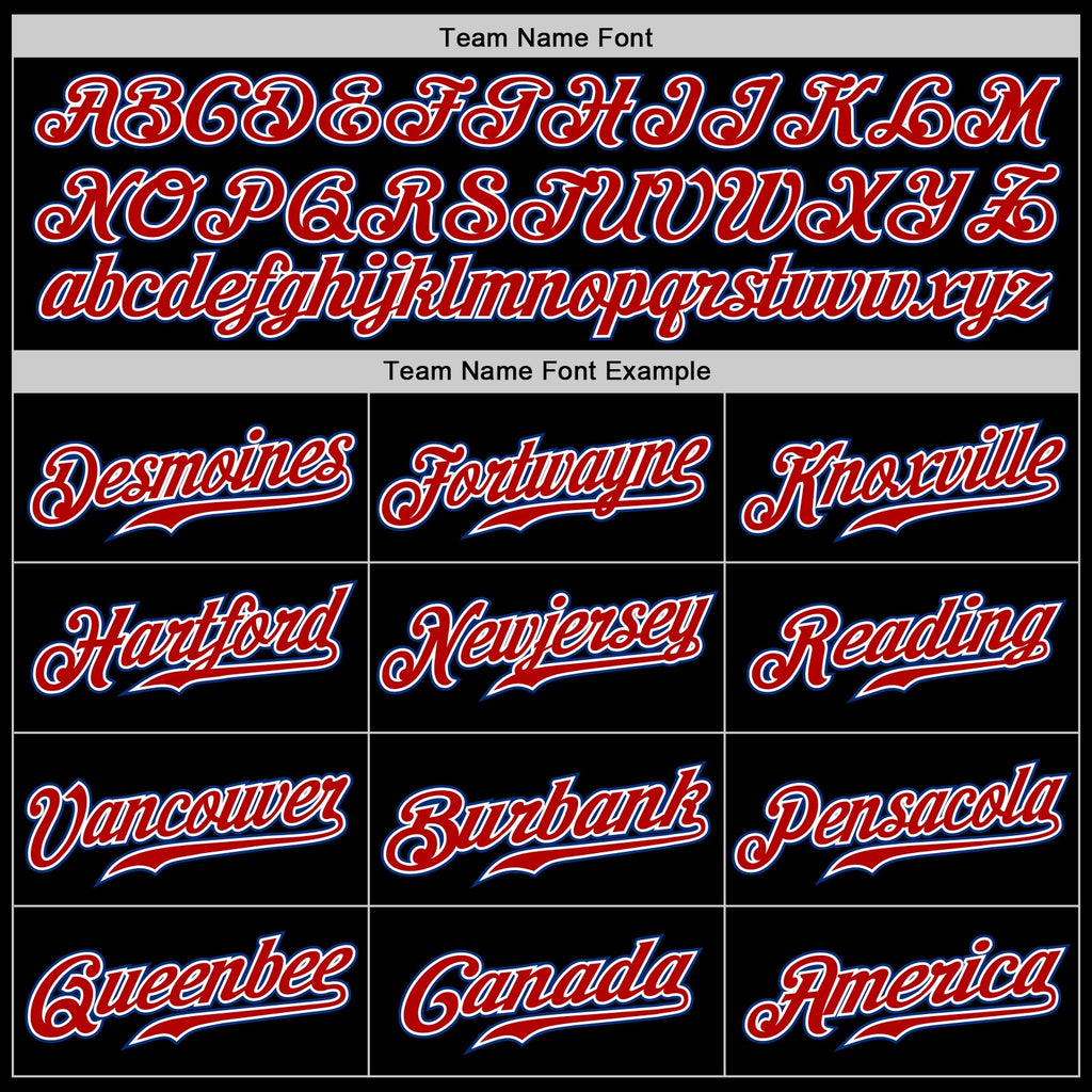 Custom Black Red-Royal Authentic Baseball Jersey