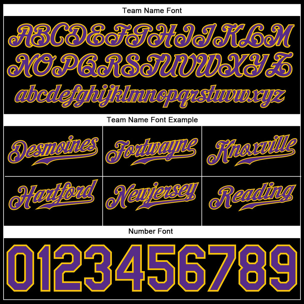 Custom Black Purple-Gold Rainbow For Pride LGBT Authentic Baseball Jersey