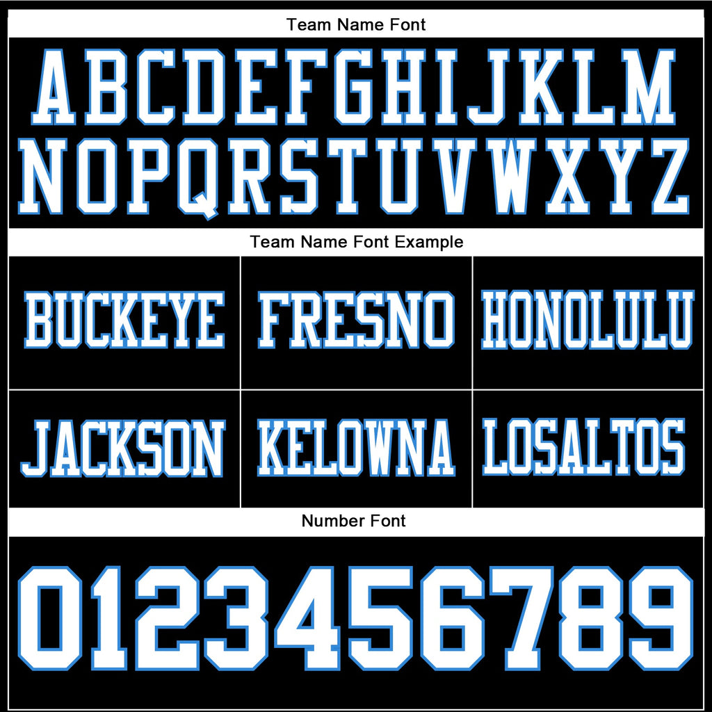 Custom Black White-Powder Blue Authentic Football Jersey