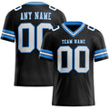 Custom Black White-Powder Blue Authentic Football Jersey