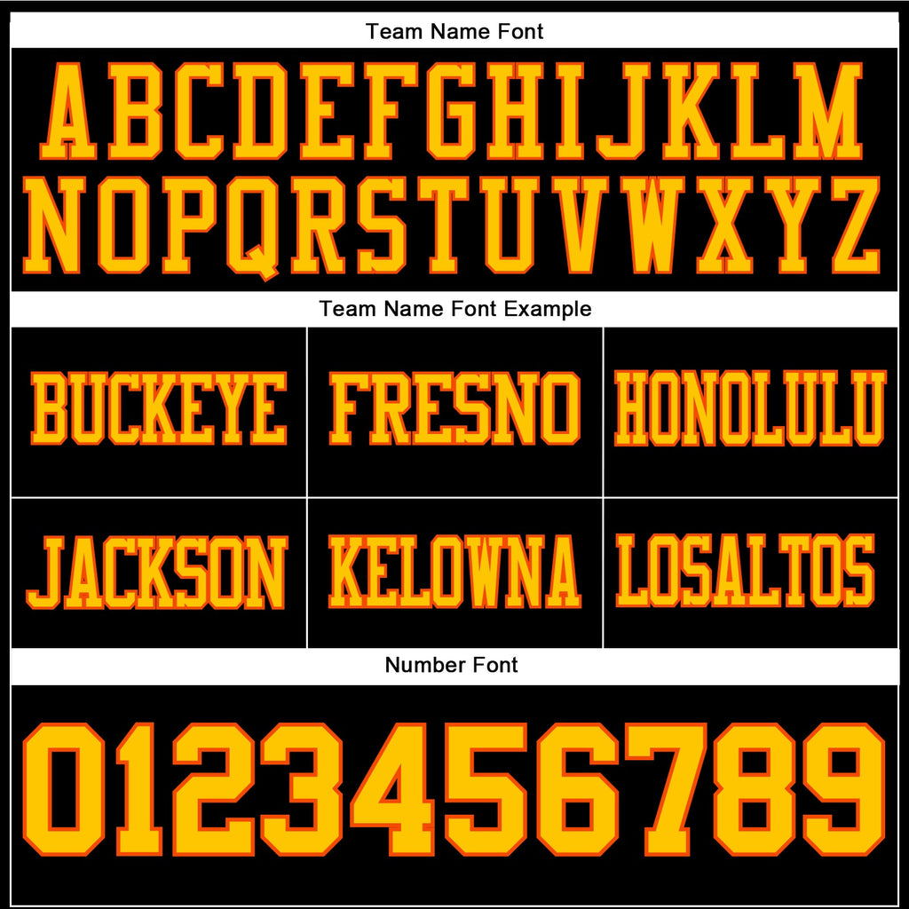 Custom Black Yellow-Orange Authentic Football Jersey