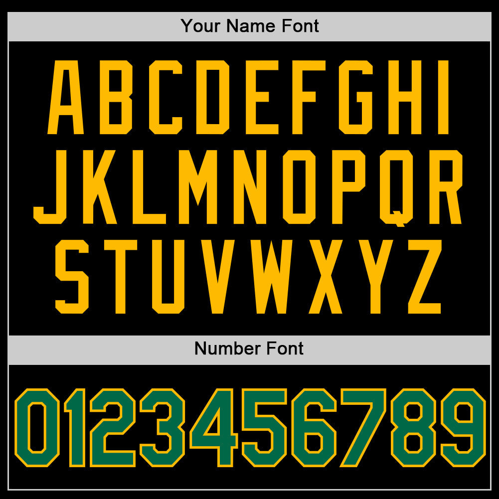 Custom Black Kelly Green-Gold Authentic Basketball Jersey