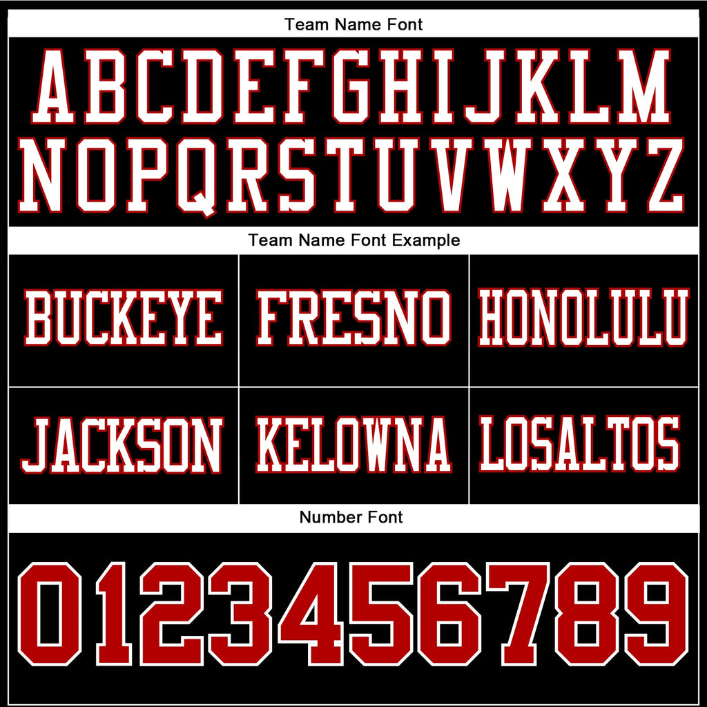 Custom Black Red-White Authentic Football Jersey