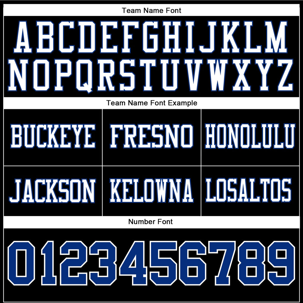 Custom Black Royal-White Authentic Football Jersey