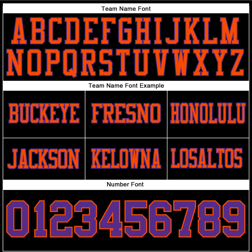 Custom Black Purple-Orange Authentic Football Jersey