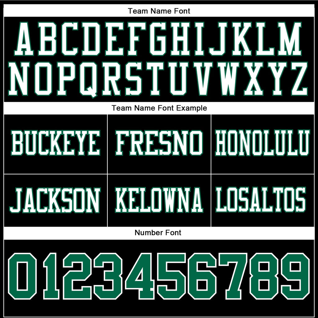 Custom Black Kelly Green-White Authentic Football Jersey