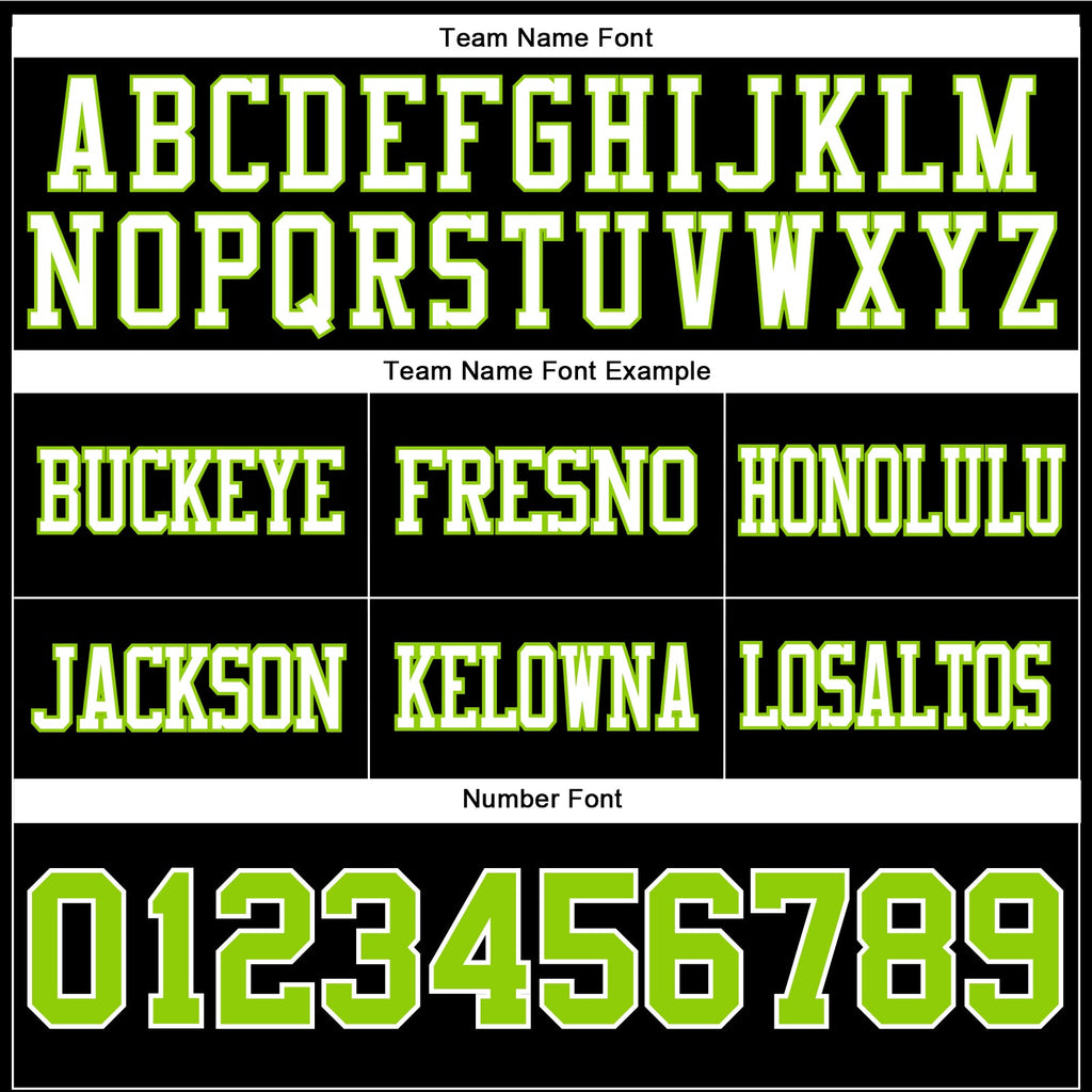 Custom Black Neon Green-White Authentic Football Jersey