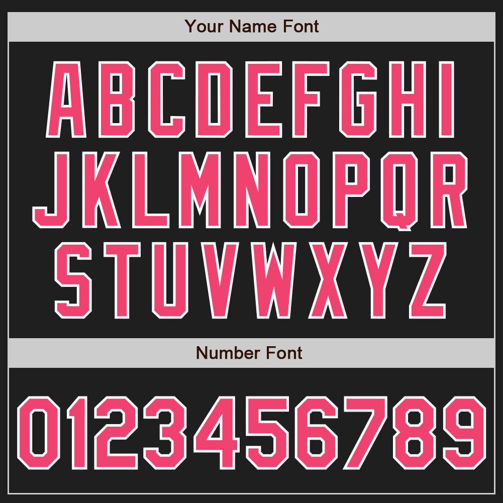 Custom Black Neon Pink-White Authentic Baseball Jersey