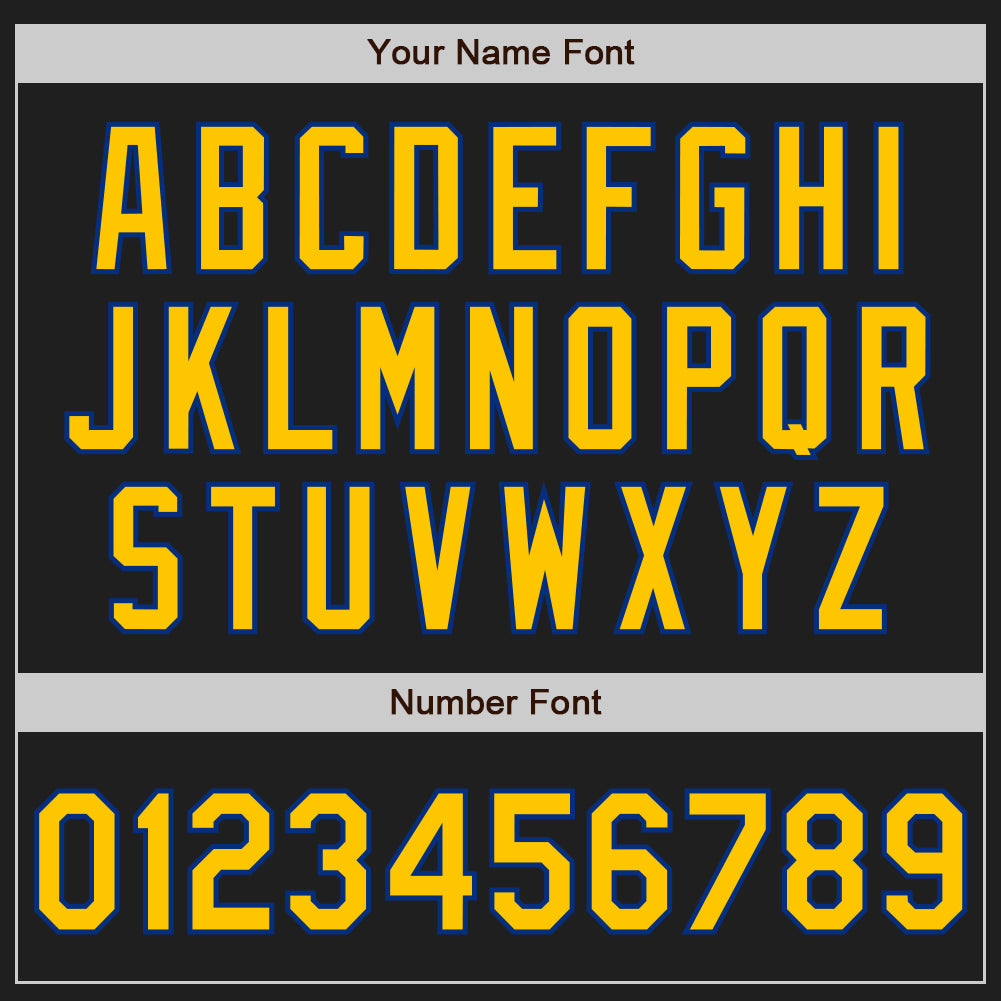 Custom Black Yellow-Royal Authentic Baseball Jersey