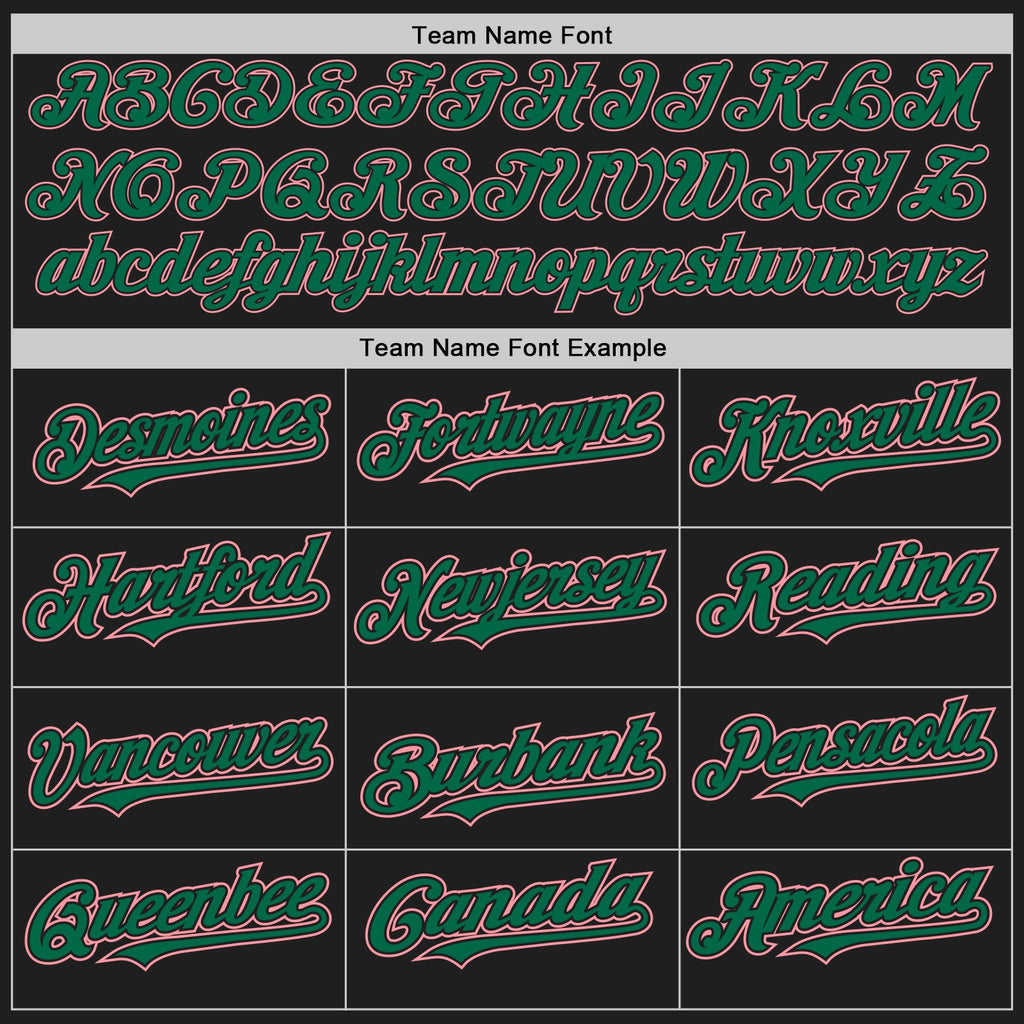 Custom Black Medium Pink-Kelly Green Authentic Baseball Jersey