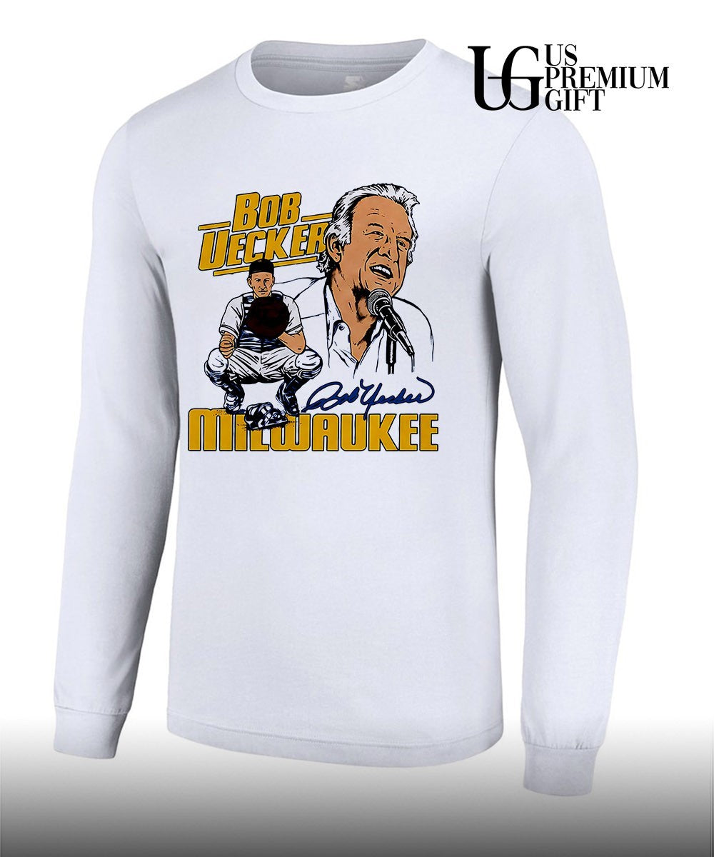Bob Uecker Milwaukee Brewers Baseball tribute signature shirt