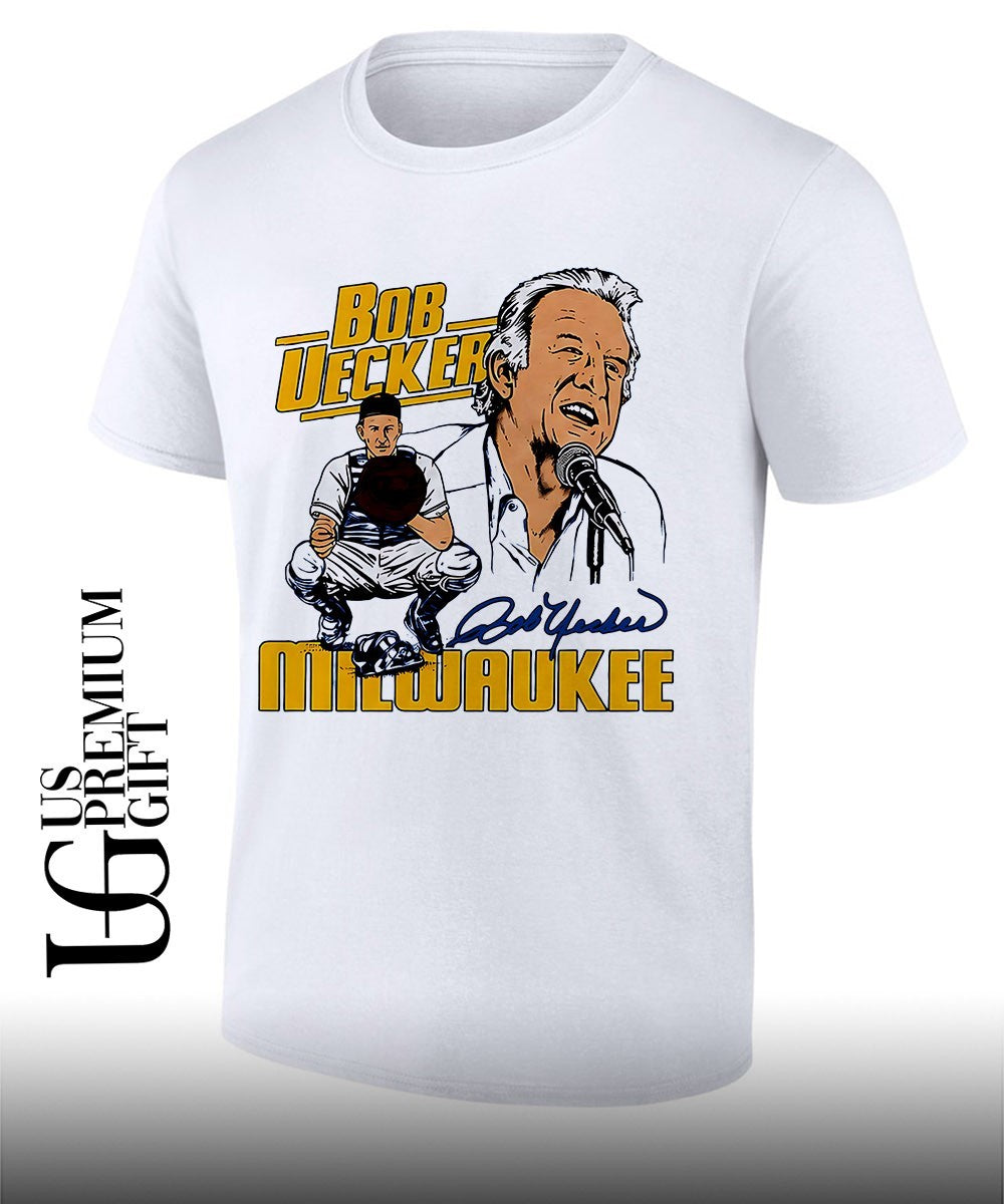 Bob Uecker Milwaukee Brewers Baseball tribute signature shirt