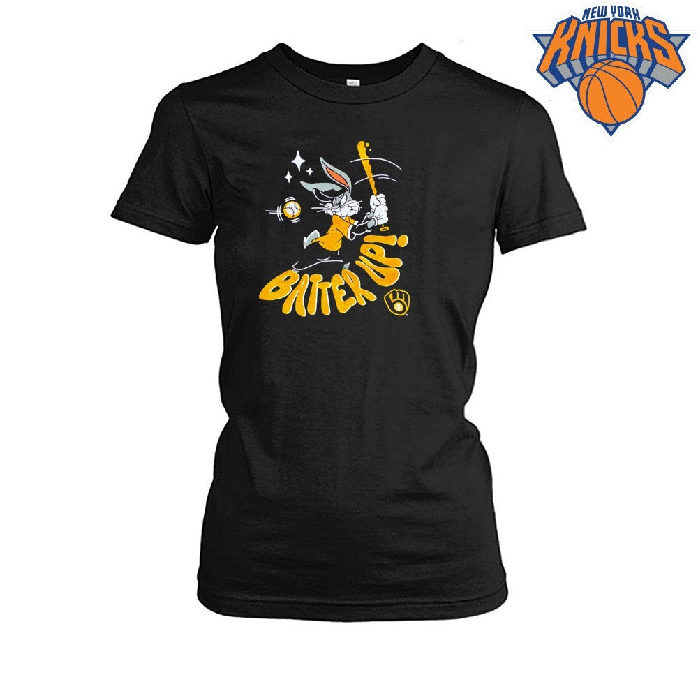 Bugs Bunny Batter Up Milwaukee Brewers Baseball Cartoon Sports Shirt
