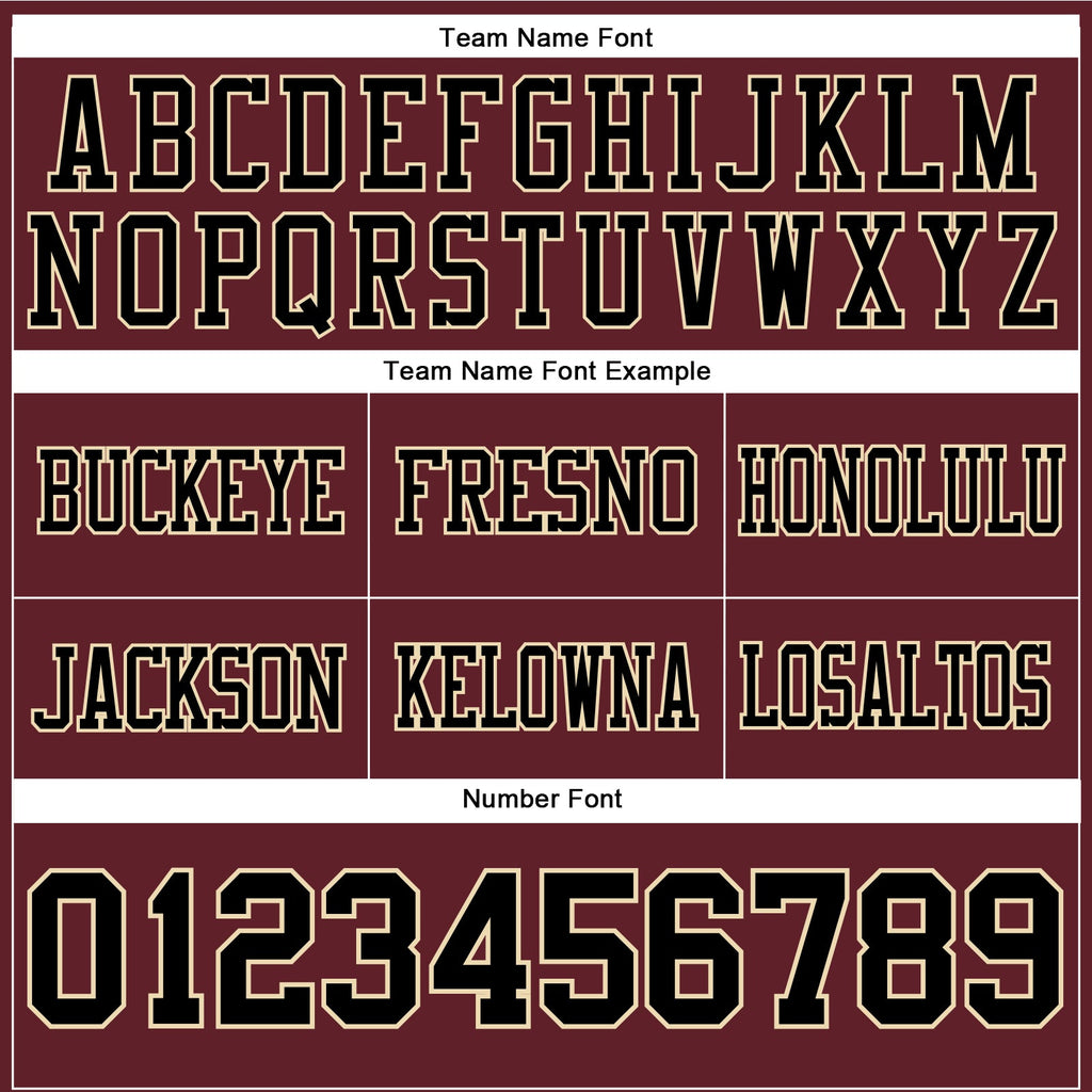 Custom Burgundy Black-City Cream Authentic Football Jersey