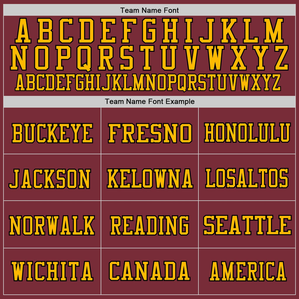 Custom Burgundy Black-Gold Mesh Authentic Throwback Football Jersey