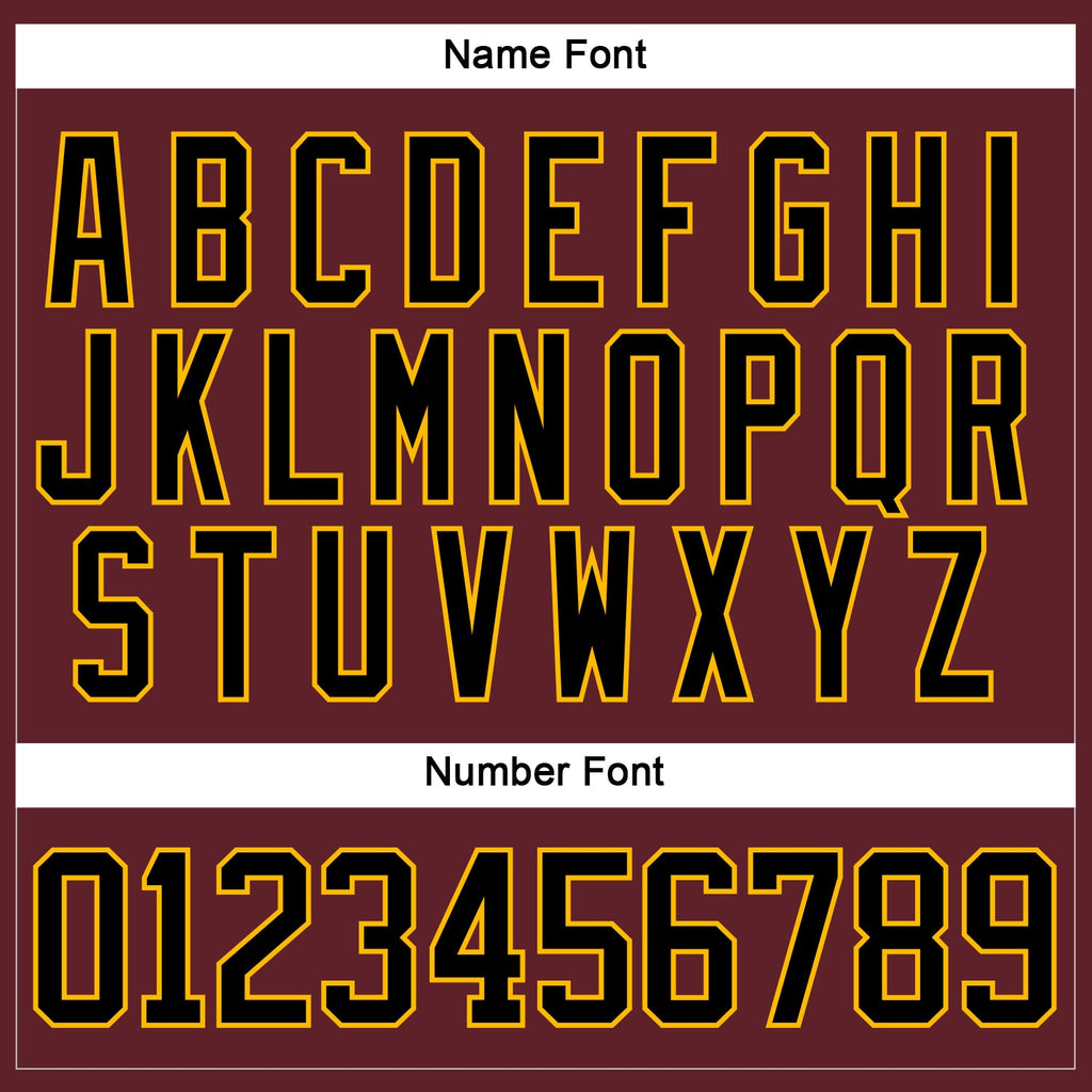 Custom Burgundy Black-Gold Hockey Jersey