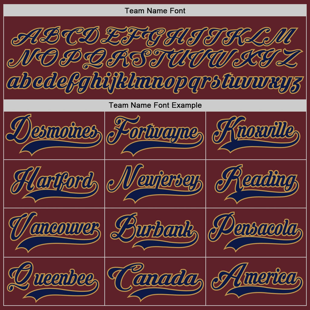Custom Burgundy Navy-Old Gold Hockey Jersey