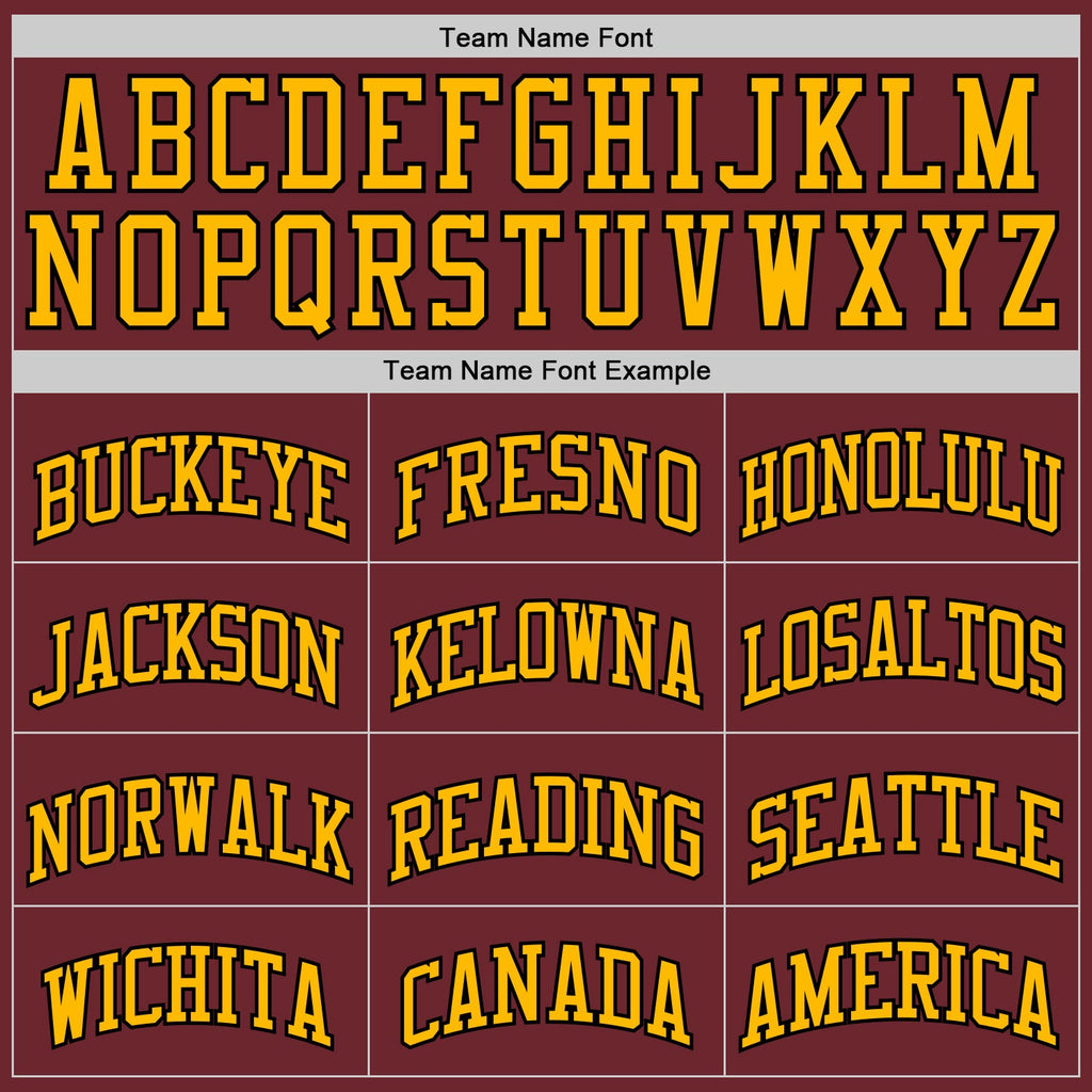 Custom Burgundy Black-Gold Authentic Basketball Jersey