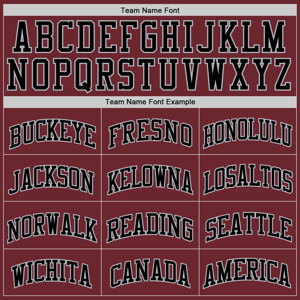 Custom Burgundy Black-Gray Authentic Basketball Jersey