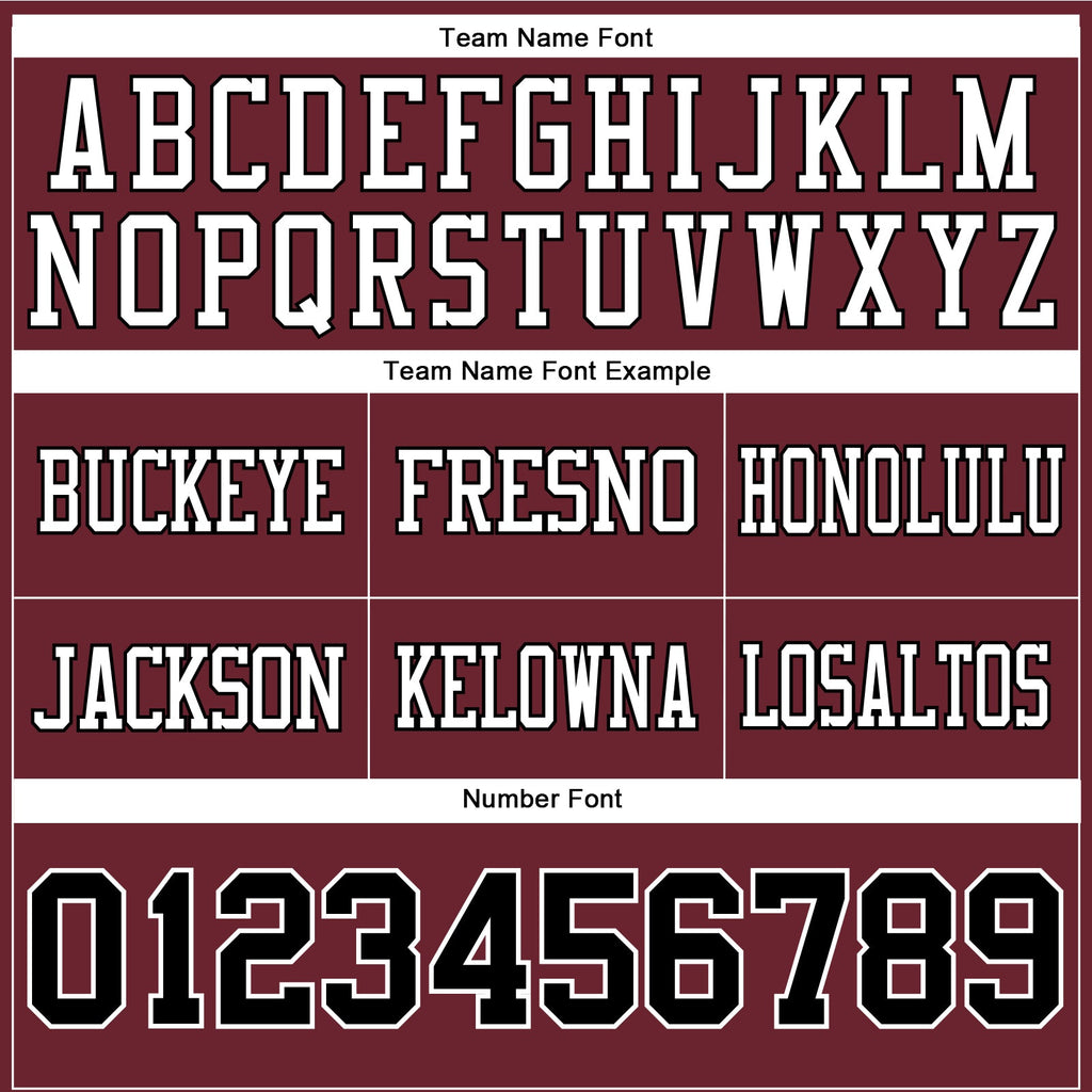 Custom Burgundy Black-White Authentic Football Jersey