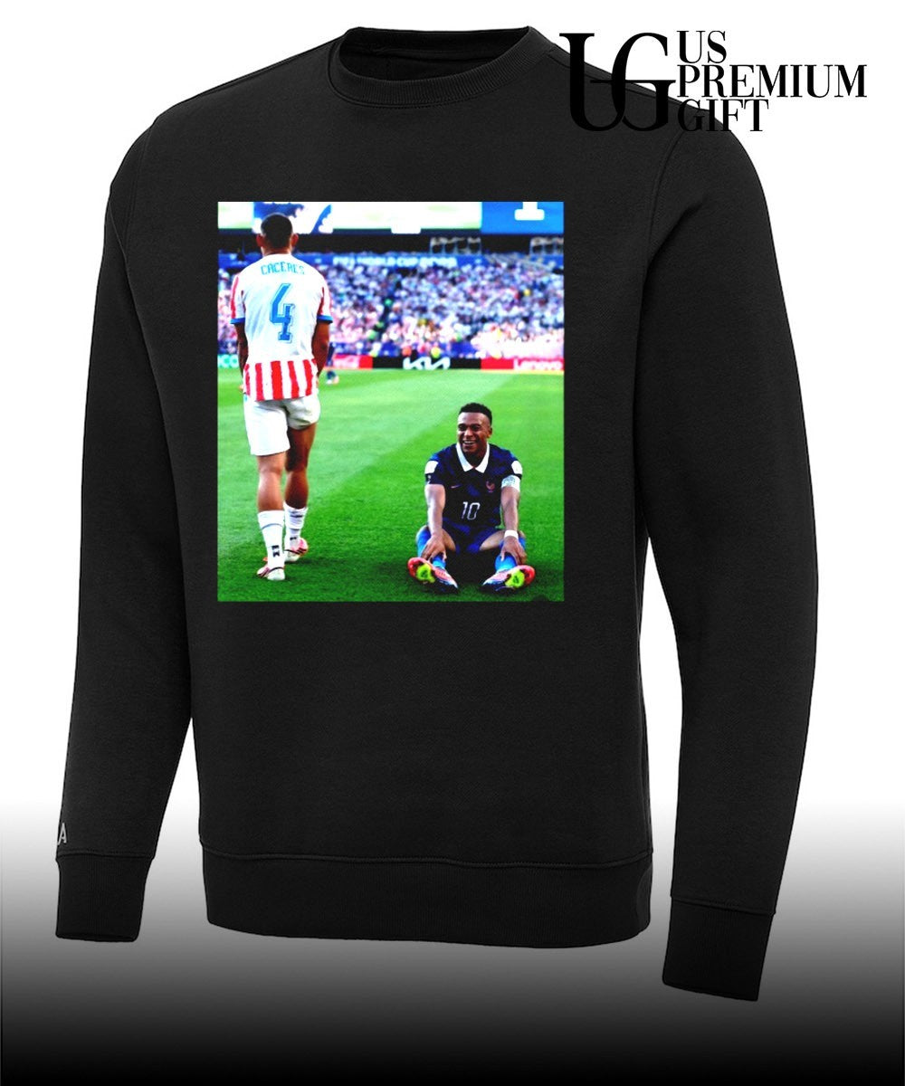 Caceres Mbappe celebration France over Paraguay 2026 World Cup shirt