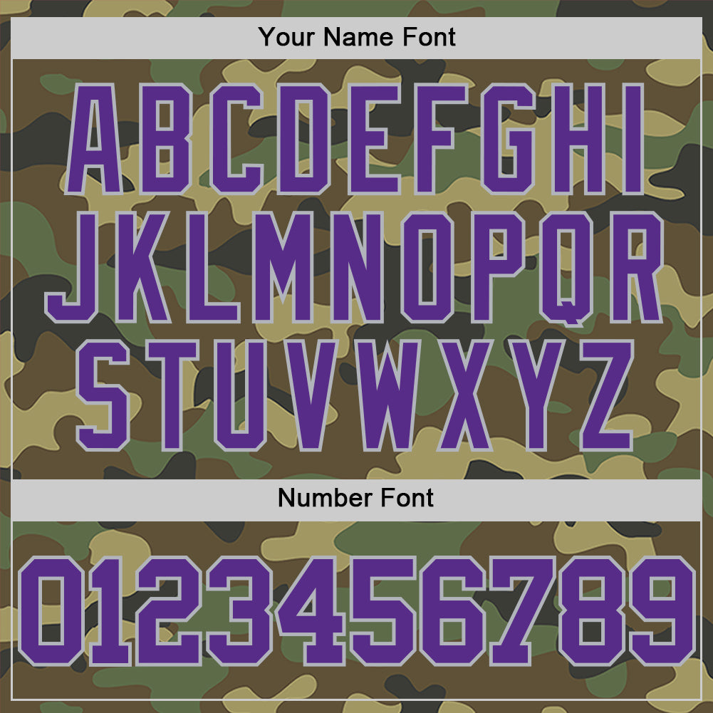 Custom Camo Purple-Gray Authentic Salute To Service Basketball Jersey