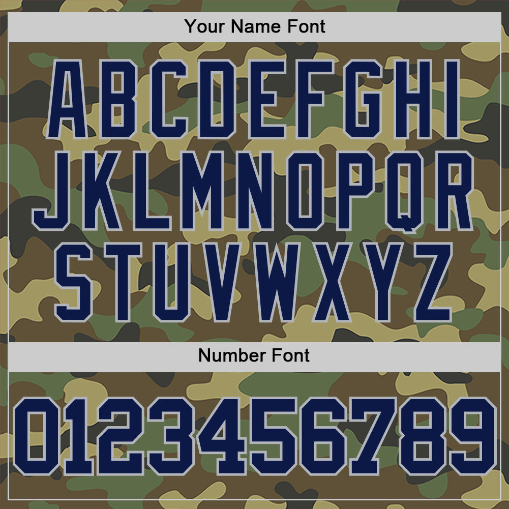Custom Camo Navy-Gray Authentic Salute To Service Basketball Jersey