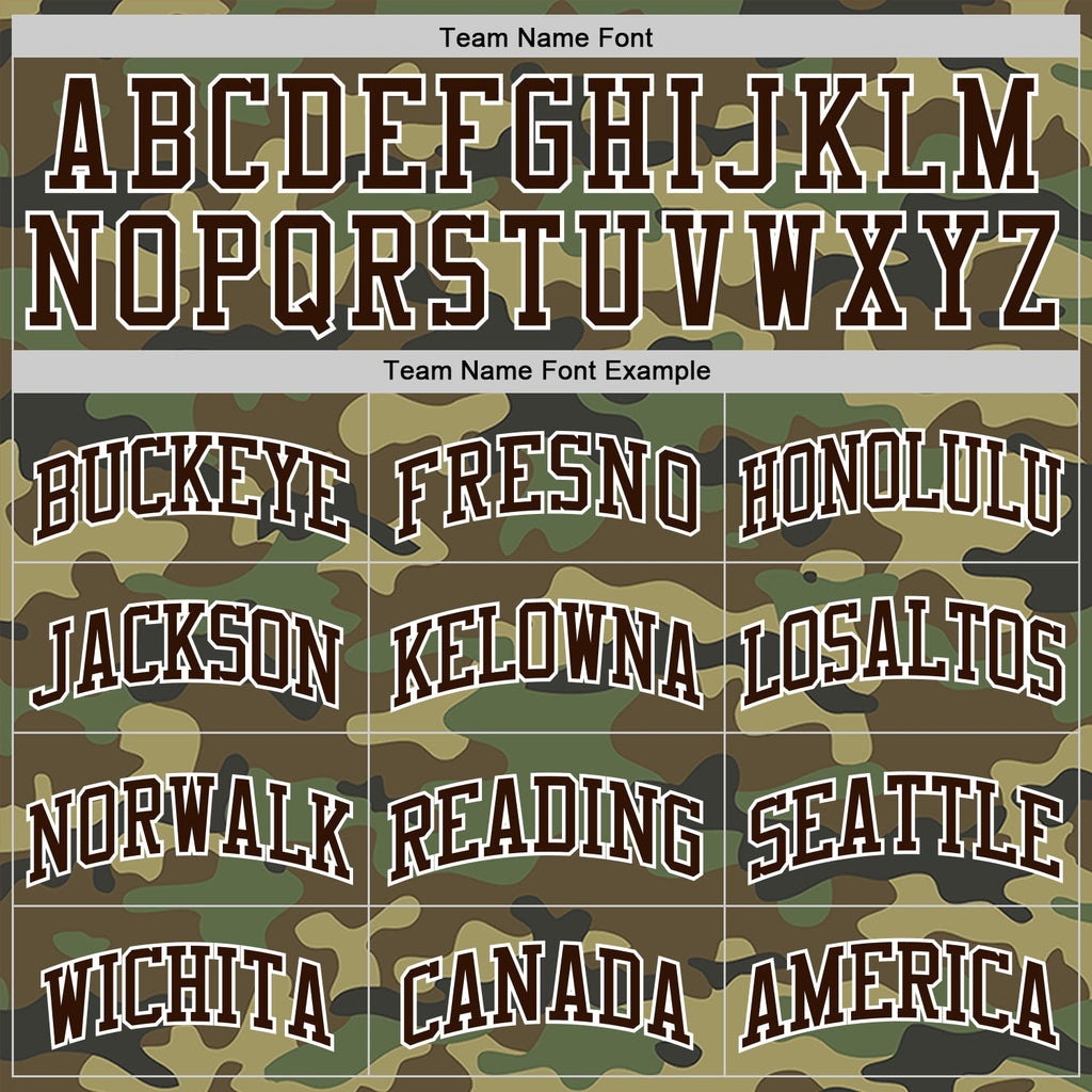 Custom Camo Brown-White Authentic Salute To Service Basketball Jersey