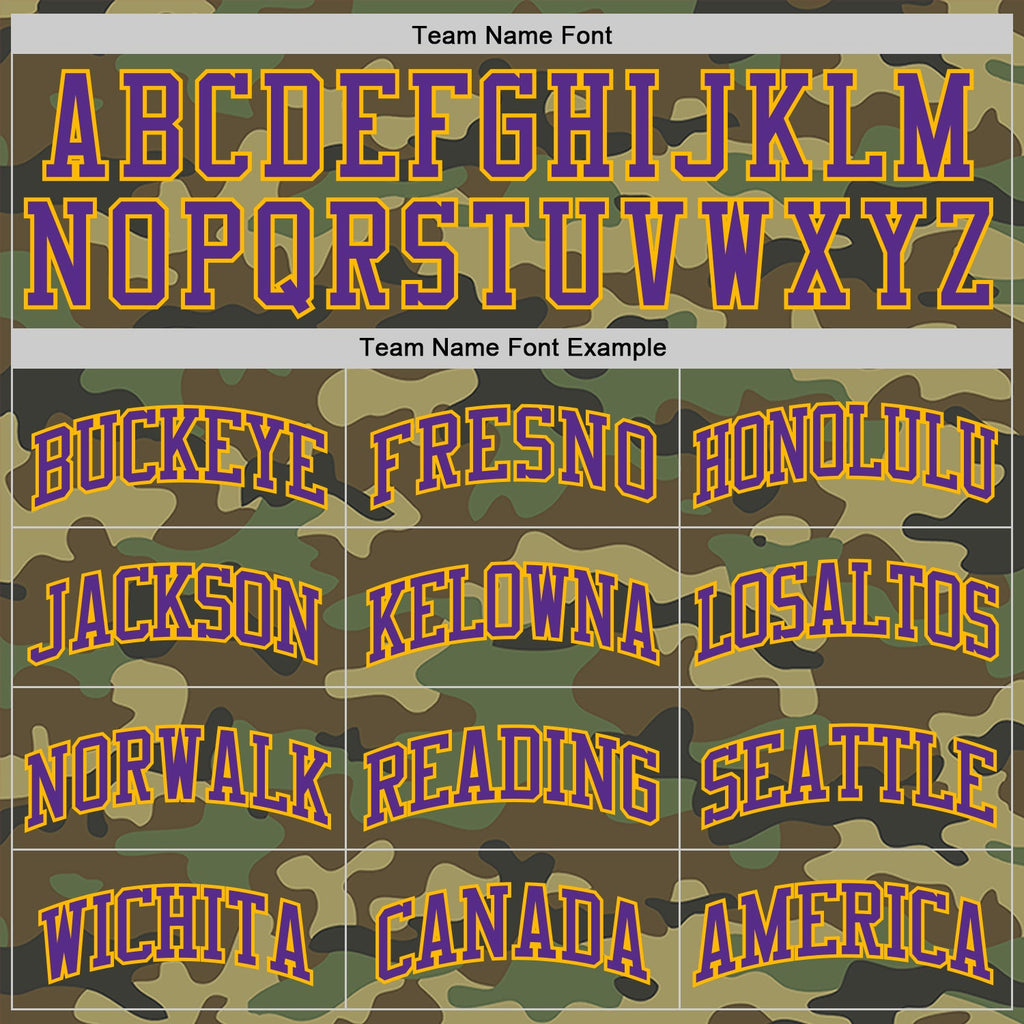 Custom Camo Purple-Gold Authentic Salute To Service Basketball Jersey
