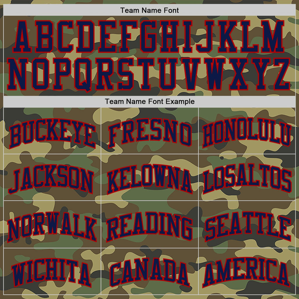 Custom Camo Navy-Red Authentic Salute To Service Basketball Jersey
